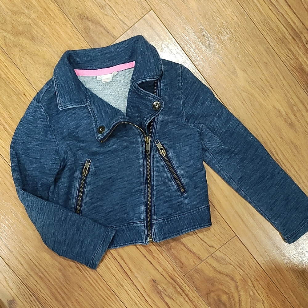 Cat & Jack Dark Blue Jean Jacket with Pink Lining